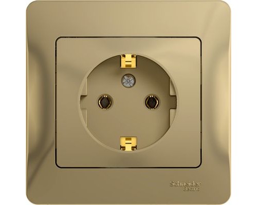 Розетка с заземлением в сборе, Schneider Electric Glossa, GSL000442, Титан