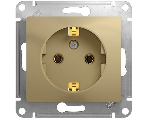 Розетка с заземлением, Schneider Electric Glossa, GSL000443, Титан