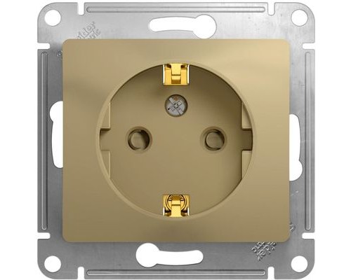 Розетка с заземлением со шторками, Schneider Electric Glossa, GSL000445, Титан