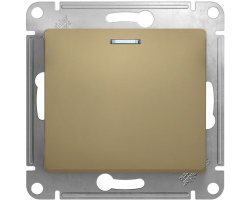  1-клавишный проходной выключатель (переключатель) с индикацией Schneider Electric Glossa, GSL000463, Титан