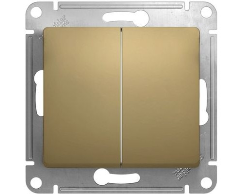 2-клавишный проходной выключатель (переключатель)  Schneider Electric Glossa, GSL000465, Титан