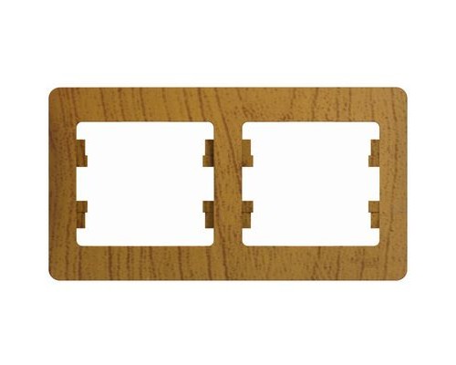 Рамка двухместная, горизонтальная, Schneider Electric Glossa, GSL000502,  Дуб