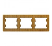 Рамка трехместная, горизонтальная, Schneider Electric Glossa, GSL000503,  Дуб