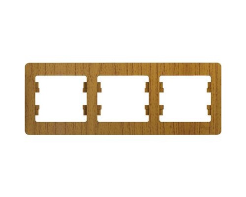 Рамка трехместная, горизонтальная, Schneider Electric Glossa, GSL000503,  Дуб