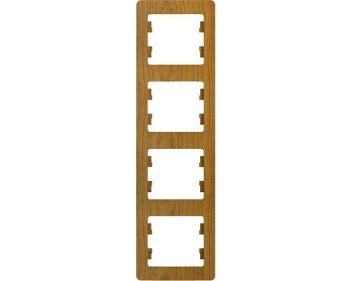 Рамка четырехместная, вертикальная, Schneider Electric Glossa, GSL000508,  Дуб