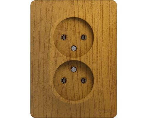 Розетка двойная без заземления Schneider Electric Glossa, GSL000520,  Дуб
