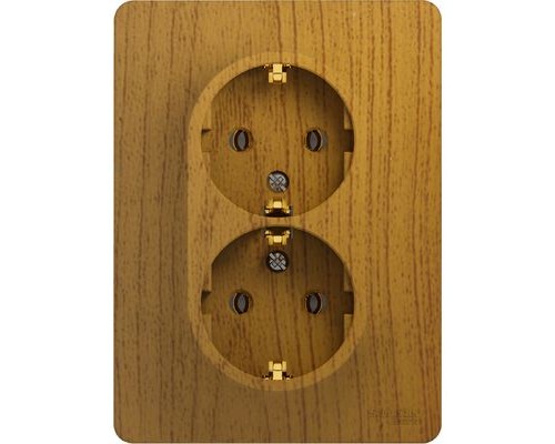 Розетка двойная с заземлением Schneider Electric Glossa, GSL000524,  Дуб