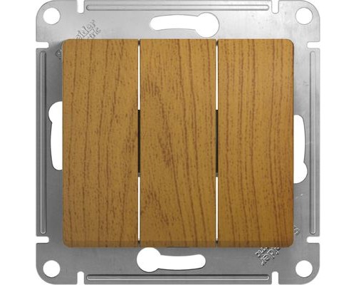 Выключатель 3-клавишный Schneider Electric Glossa, GSL000531,  Дуб