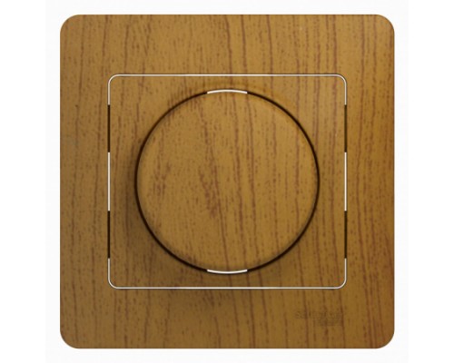 Светорегулятор (диммер) поворотно-нажимной , LED, RC, 630Вт/ВА, в сборе,Schneider Electric Glossa, GSL000537,  Дуб