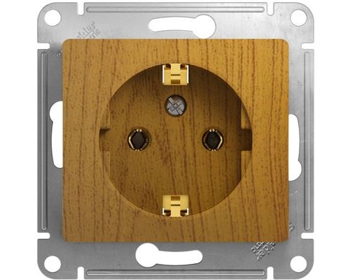 Розетка с заземлением, Schneider Electric Glossa, GSL000543,  Дуб