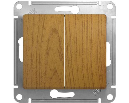 Выключатель 2-клавишный  Schneider Electric Glossa, GSL000551,  Дуб