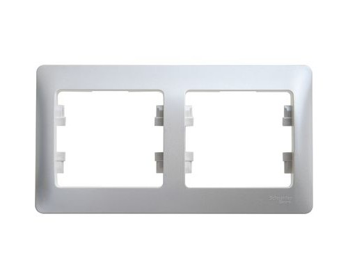 Рамка двухместная, горизонтальная, Schneider Electric Glossa, GSL000602, Перламутр