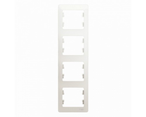 Рамка четырехместная, вертикальная, Schneider Electric Glossa, GSL000608, Перламутр