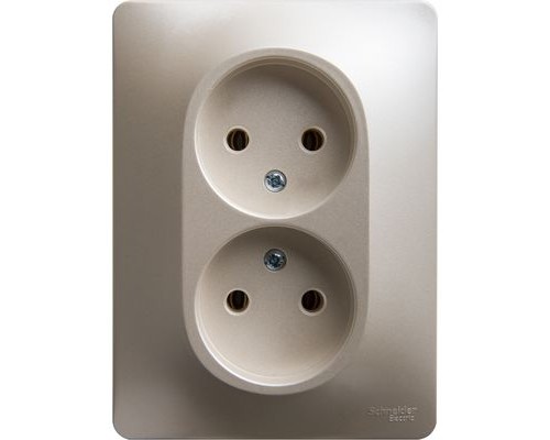 Розетка двойная без заземления Schneider Electric Glossa,, GSL000620, Перламутр