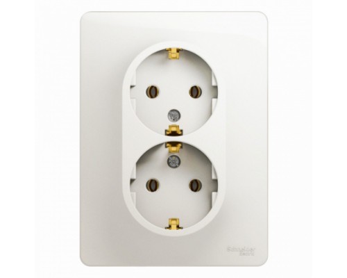 Розетка двойная с заземлением Schneider Electric Glossa, GSL000624, Перламутр