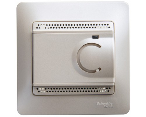 Термостат (терморегулятор) электрон.теплого пола с датчиком,от+5до+50°C,10A,в сборе, Schneider Electric Glossa, GSL000638, Перламутр