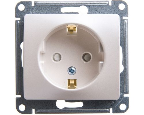 Розетка с заземлением со шторками, Schneider Electric Glossa, GSL000645, Перламутр
