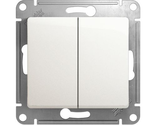 Выключатель 2-клавишный  Schneider Electric Glossa, GSL000651, Перламутр