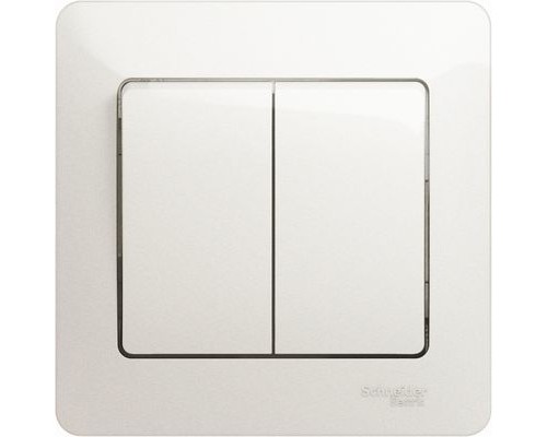 Выключатель 2-клавишный  в сборе Schneider Electric Glossa, GSL000652, Перламутр