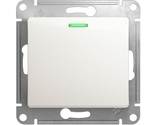  1-клавишный проходной выключатель (переключатель) с индикацией Schneider Electric Glossa, GSL000663, Перламутр