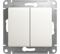 2-клавишный проходной выключатель (переключатель) Schneider Electric Glossa, GSL000665, Перламутр