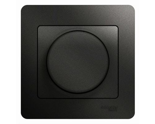Светорегулятор (диммер)  поворотный, 300Вт, в сборе, Schneider Electric Glossa, GSL000734,  Антрацит