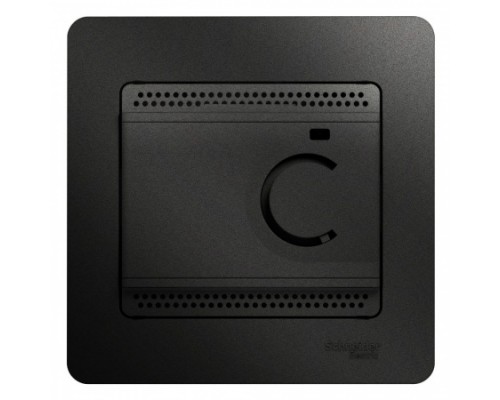 Термостат (терморегулятор) электрон.теплого пола с датчиком,от+5до+50°C,10A,в сборе, Schneider Electric Glossa, GSL000738,  Антрацит