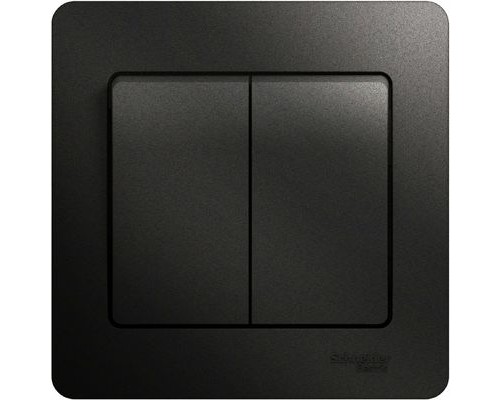Выключатель 2-клавишный  в сборе Schneider Electric Glossa, GSL000752,  Антрацит