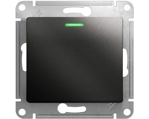  1-клавишный проходной выключатель (переключатель) с индикацией Schneider Electric Glossa, GSL000763,  Антрацит