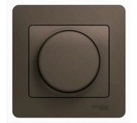 Светорегулятор (диммер) поворотно-нажимной , LED, RC, 630Вт/ВА, в сборе,Schneider Electric Glossa, GSL000837, Шоколад