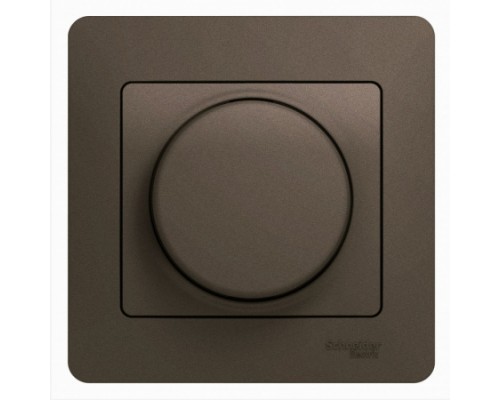 Светорегулятор (диммер) поворотно-нажимной , LED, RC, 630Вт/ВА, в сборе,Schneider Electric Glossa, GSL000837, Шоколад