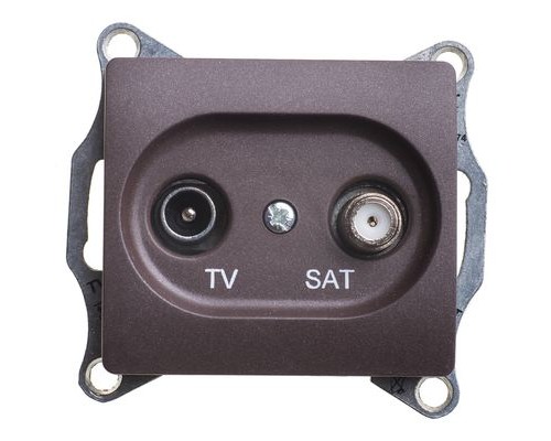 TV-SAT розетка оконечная 1DB, Schneider Electric Glossa, GSL000897, Шоколад