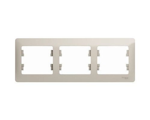 Рамка трехместная, горизонтальная, Schneider Electric Glossa, GSL000903,  Молочный 