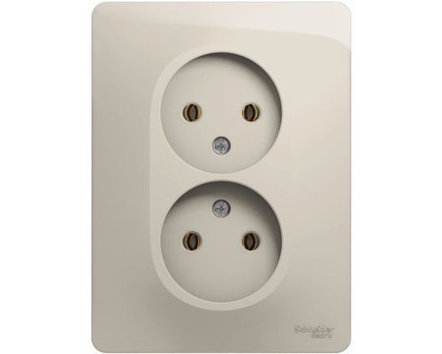 Розетка двойная без заземления Schneider Electric Glossa, GSL000920,  Молочный 
