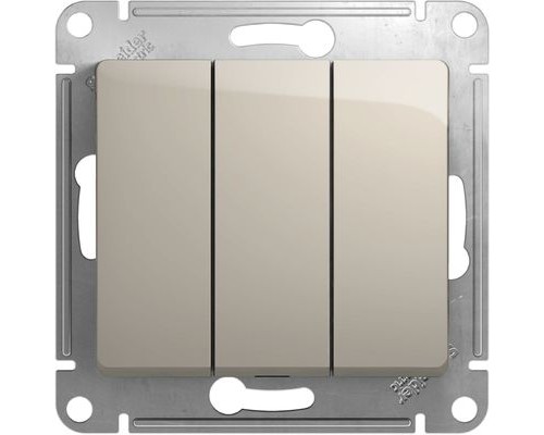 Выключатель 3-клавишный Schneider Electric Glossa, GSL000931,  Молочный 