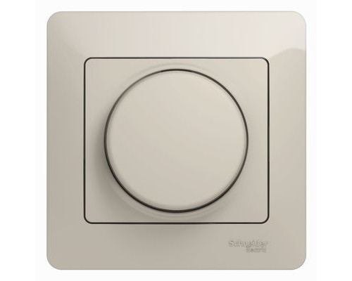 Светорегулятор (диммер)  поворотный, 300Вт, в сборе, Schneider Electric Glossa, GSL000934,  Молочный 