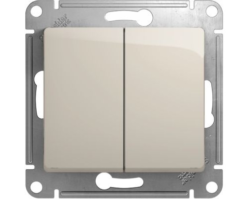 Выключатель 2-клавишный  Schneider Electric Glossa, GSL000951,  Молочный 