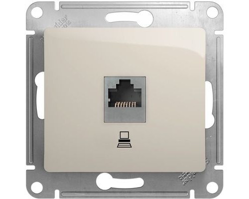 Компьютерная розетка RJ45  кат.5E Schneider Electric Glossa, GSL000981K,  Молочный 