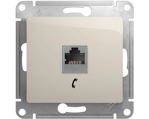 Телефонная розетка  RJ11 Schneider Electric Glossa, GSL000981Т,  Молочный 