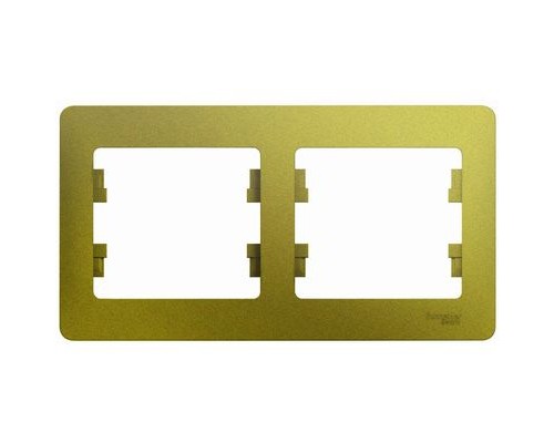 Рамка двухместная, горизонтальная, Schneider Electric Glossa,GSL001002,  Фисташковый
