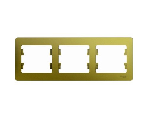 Рамка трехместная, горизонтальная, Schneider Electric Glossa,GSL001003,  Фисташковый