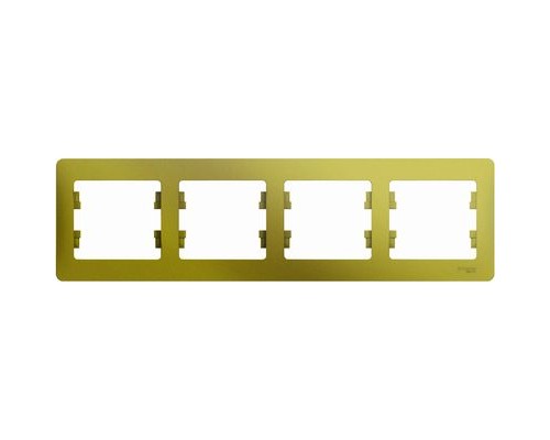 Рамка четырехместная, горизонтальная, Schneider Electric Glossa,GSL001004,  Фисташковый