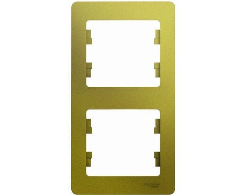 Рамка двухместная, вертикальная, Schneider Electric Glossa,GSL001006,  Фисташковый