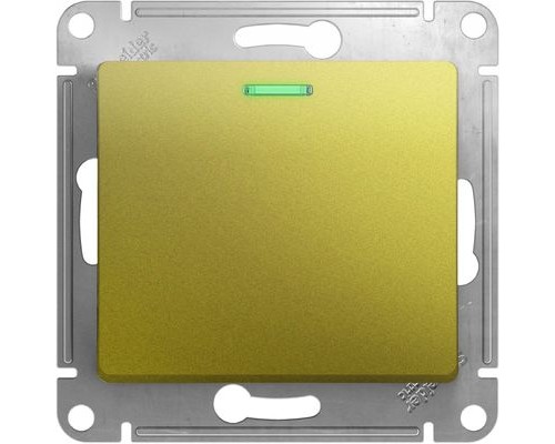 Выключатель 1-клавишный с подсветкой Schneider Electric Glossa, GSL001013,  Фисташковый