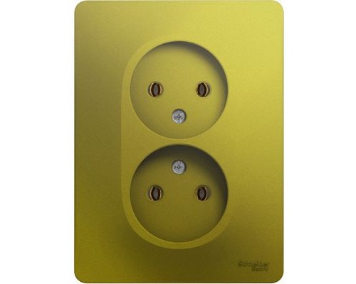 Розетка двойная без заземления Schneider Electric Glossa, GSL001020,  Фисташковый