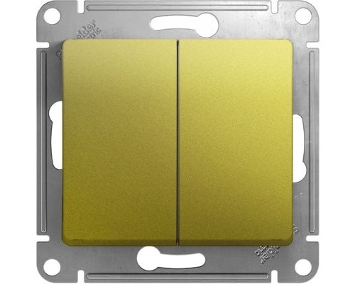 Выключатель 2-клавишный  Schneider Electric Glossa, GSL001051,  Фисташковый