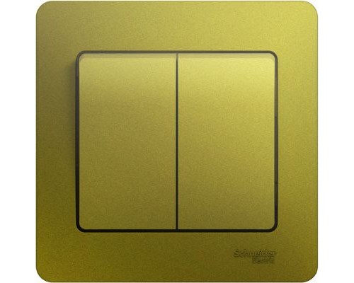 Выключатель 2-клавишный  в сборе Schneider Electric Glossa, GSL001052,  Фисташковый