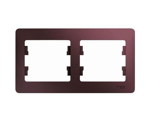 Рамка двухместная, горизонтальная, Schneider Electric Glossa, GSL001102,  Баклажановый