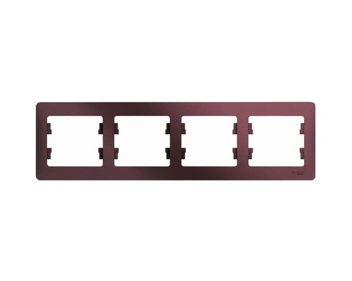 Рамка четырехместная, горизонтальная, Schneider Electric Glossa, GSL001104,  Баклажановый