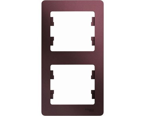 Рамка двухместная, вертикальная, Schneider Electric Glossa, GSL001106,  Баклажановый